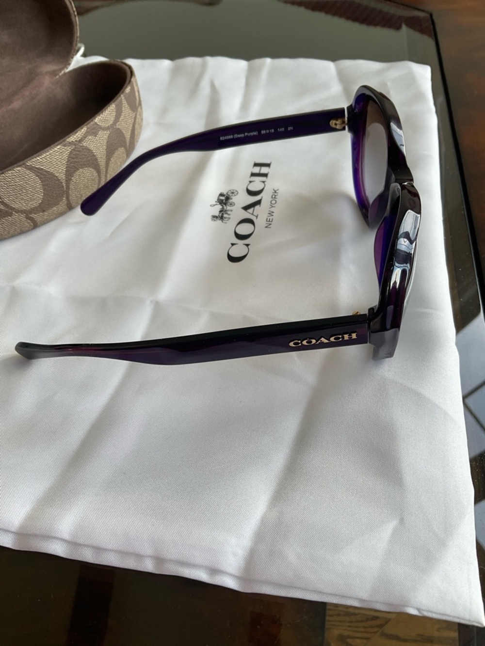 Coach Purple and Brown Gradient Oversized Women's Sunglasses - Picture 3 of 6